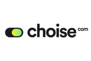 Choise.com logo with trading charts in the background